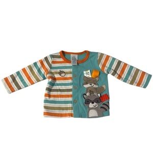 TaGgies 3month Snap Front Long Sleeve Top with Forrest Animals and Taggies